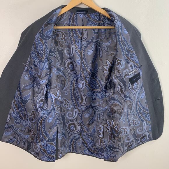 Andrew Fezza Size 40R Men's Two Button Sport Coat Blazer Jacket Gray Business - Picture 8 of 13